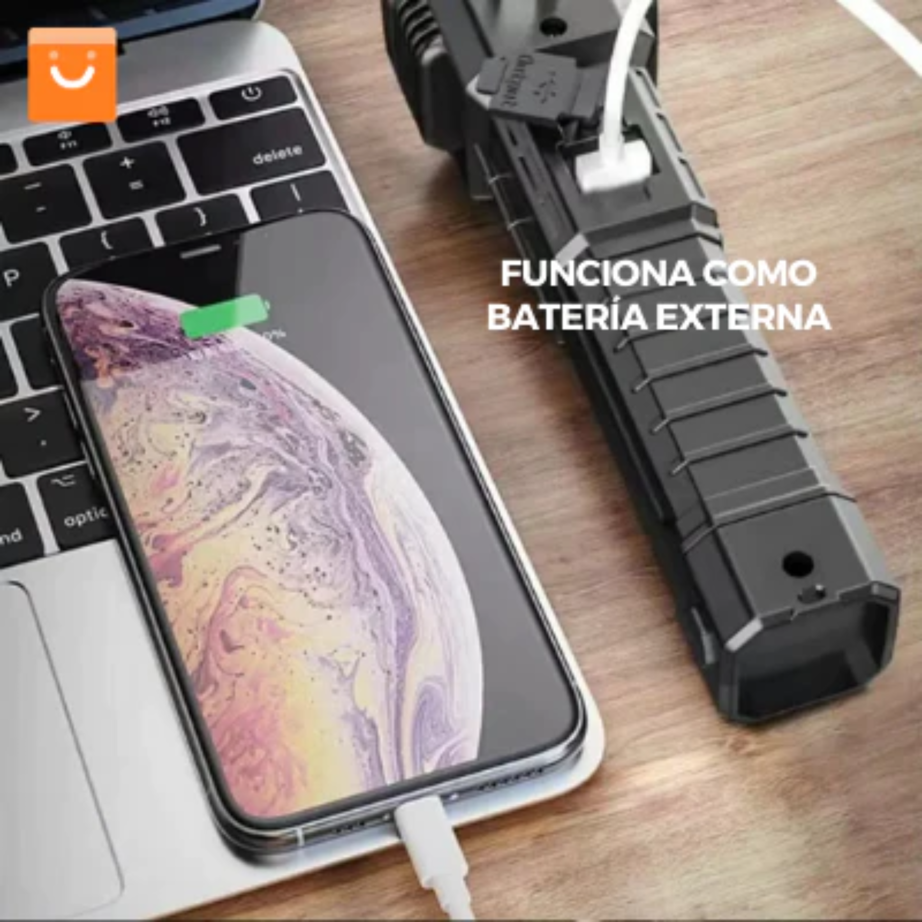 Linterna Multifuncional de seguridad 4 En 1 Recargable